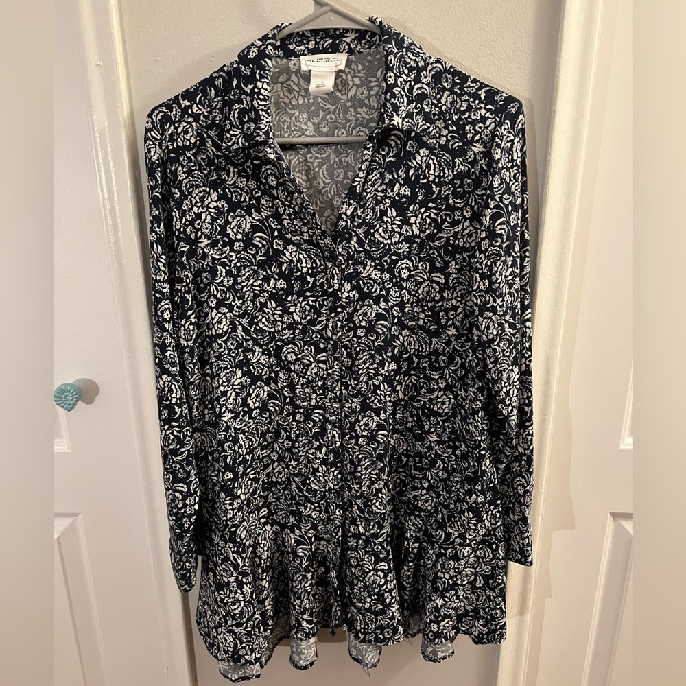 For the Republic long boho button down shirt